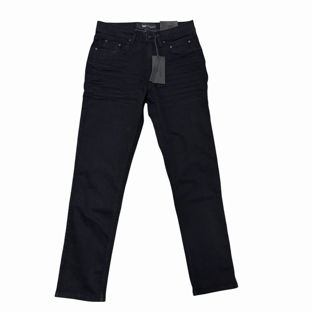 Steve's Jeans Straight Fit Stretch Alec‎ Black 5 Pocket Jeans NWT 30x32 $72 MSRP